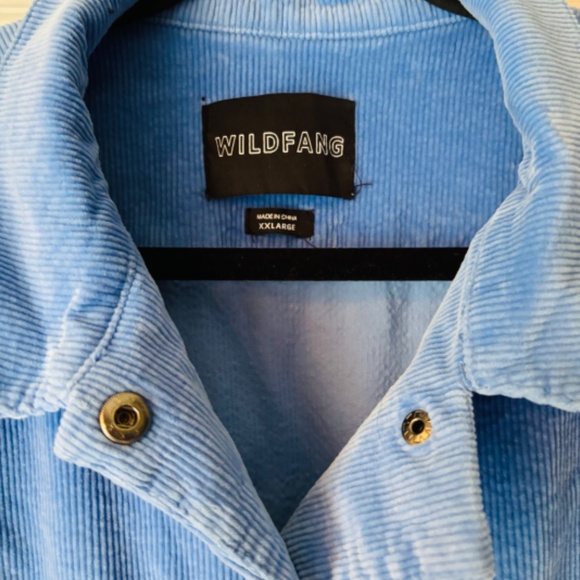 WILDFANG High Waisted Blue Corduroy Coveralls - Picture 5 of 7